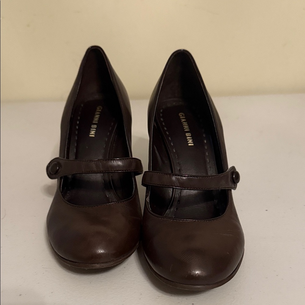 Gianni Bini Dark Brown Heeled Mary Janes
